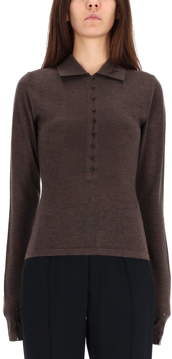 Jacquemus KNITTED POLO. Bruin