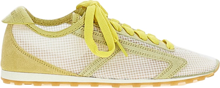 Jacquemus Yellow Les Tennis Mesh Leather Sneakers Geel