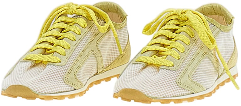Jacquemus Yellow Les Tennis Mesh Leather Sneakers Geel
