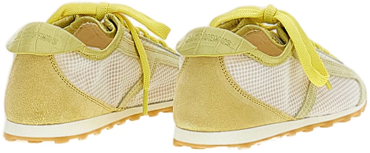 Jacquemus Yellow Les Tennis Mesh Leather Sneakers Geel