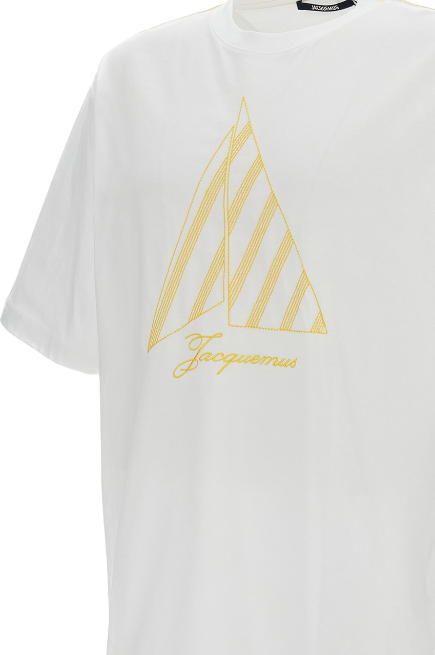Jacquemus Cotton-Hemp Oversized Logo T-Shirt Wit