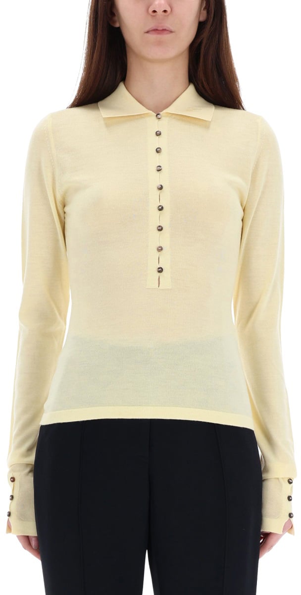 Jacquemus KNITTED POLO. Geel