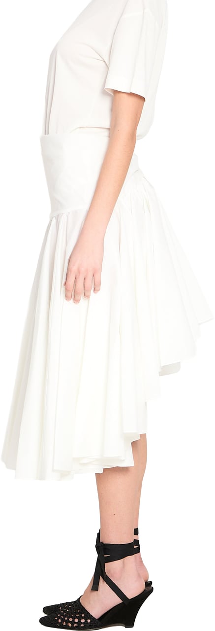 Jacquemus Draped midi skirt with godet Wit