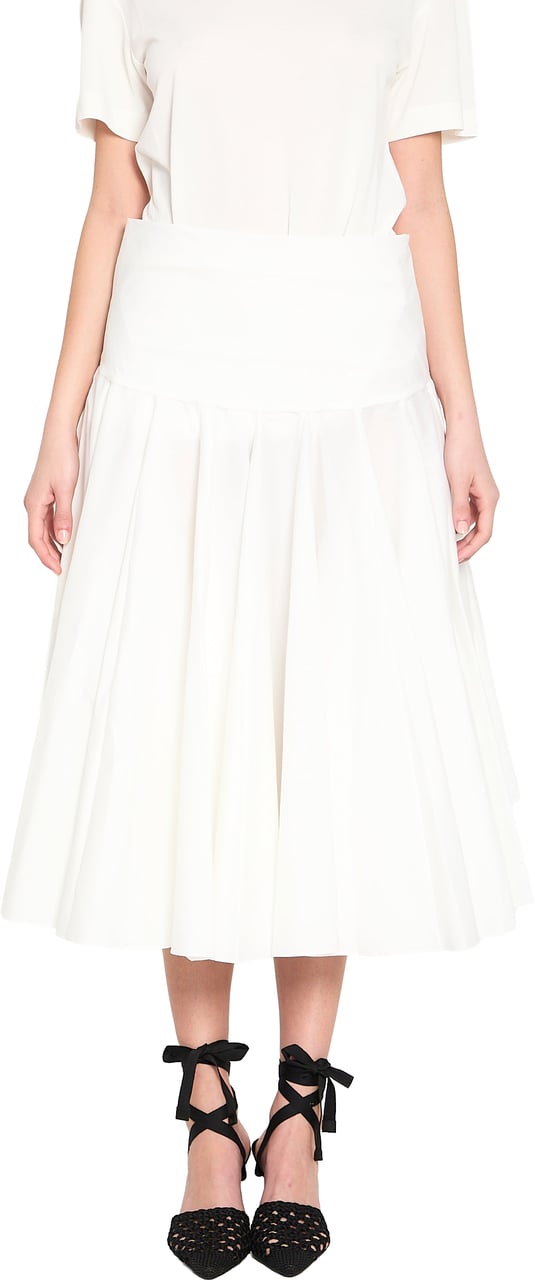 Jacquemus Draped midi skirt with godet Wit