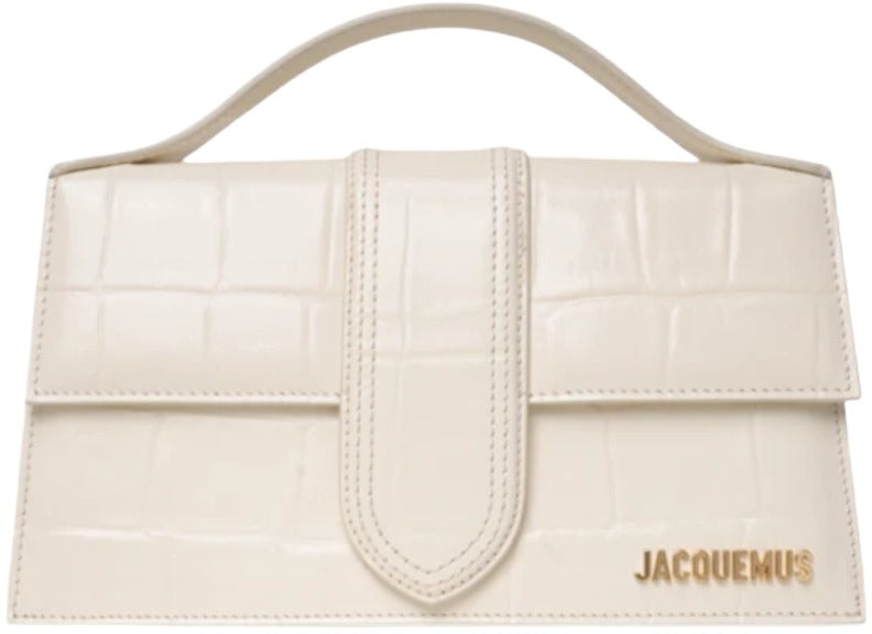 Jacquemus Jacquemus Bambino Shoulder bag in white crocodile print Wit