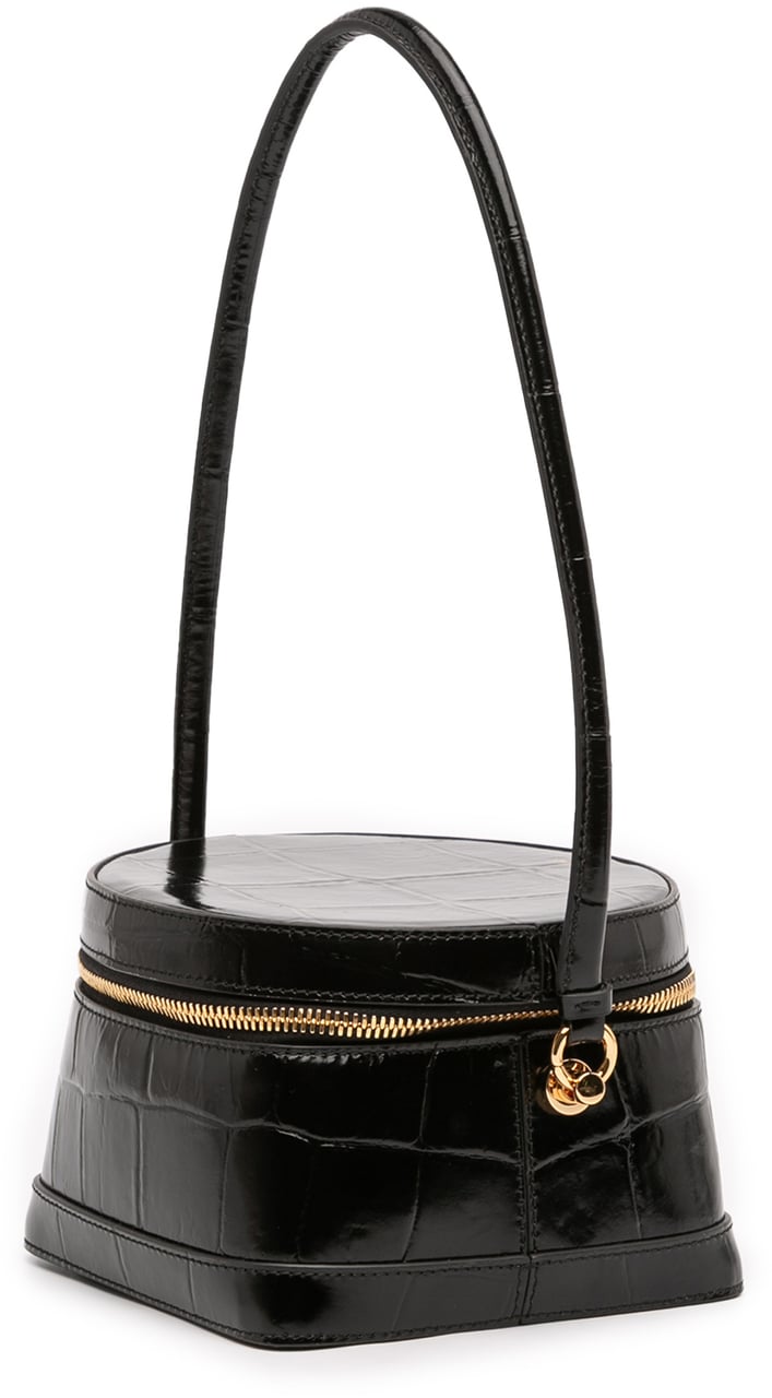 Jacquemus Croc Embossed Calfskin Le Vanito Zwart