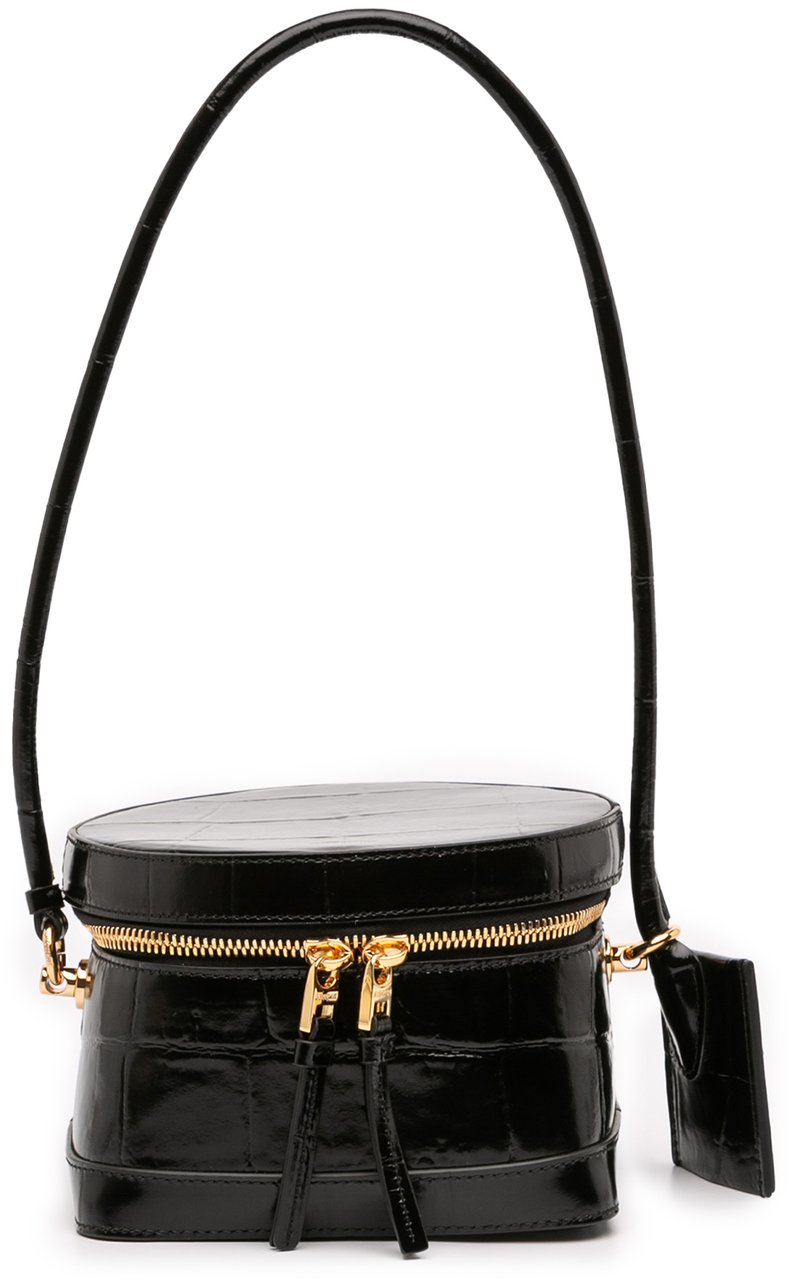 Jacquemus Croc Embossed Calfskin Le Vanito Zwart