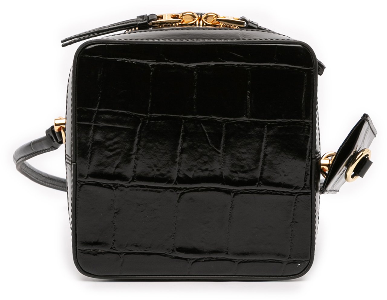 Jacquemus Croc Embossed Calfskin Le Vanito Zwart