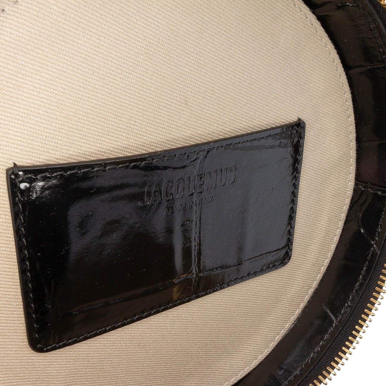 Jacquemus Croc Embossed Calfskin Le Vanito Zwart