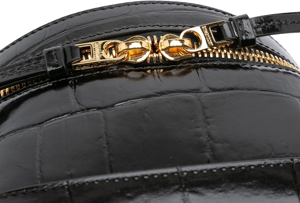 Jacquemus Croc Embossed Calfskin Le Vanito Zwart