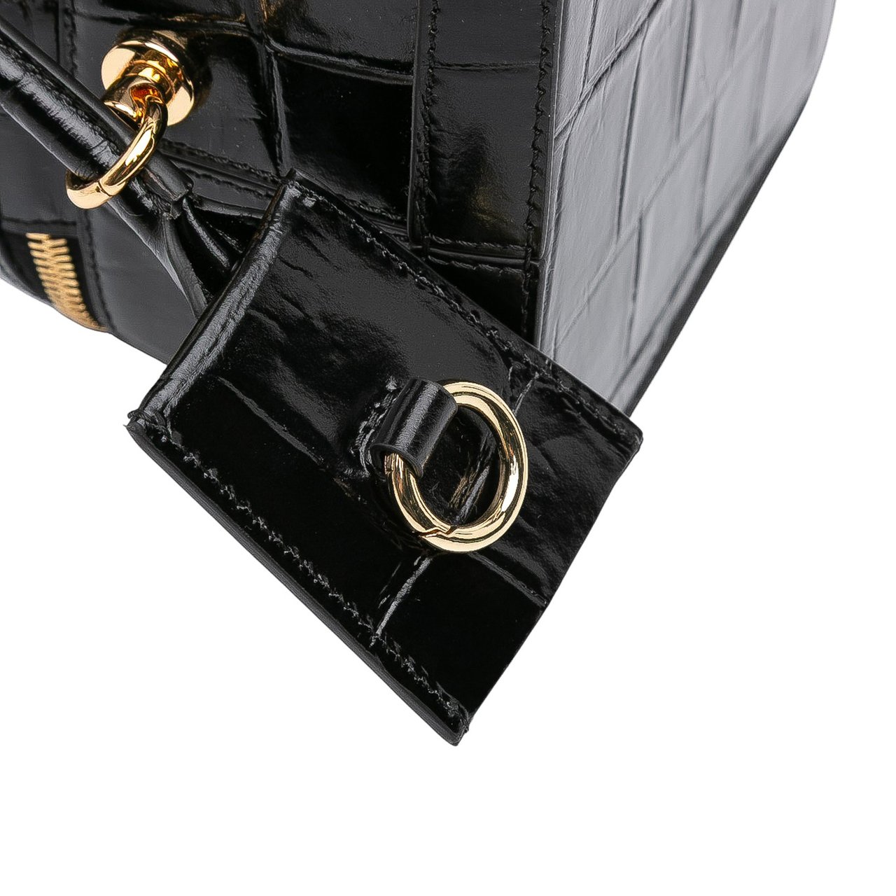 Jacquemus Croc Embossed Calfskin Le Vanito Zwart