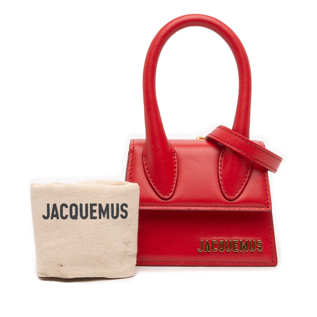 Jacquemus Mini Leather Le Chiquito Rood