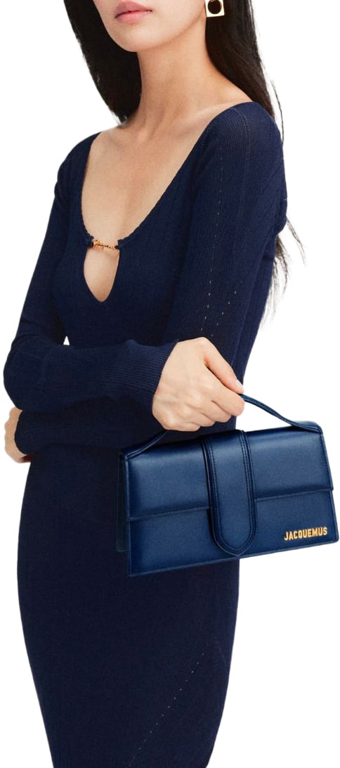 Jacquemus Jacquemus Dark NavyLeather Le Grand Bambino Handbag Blauw