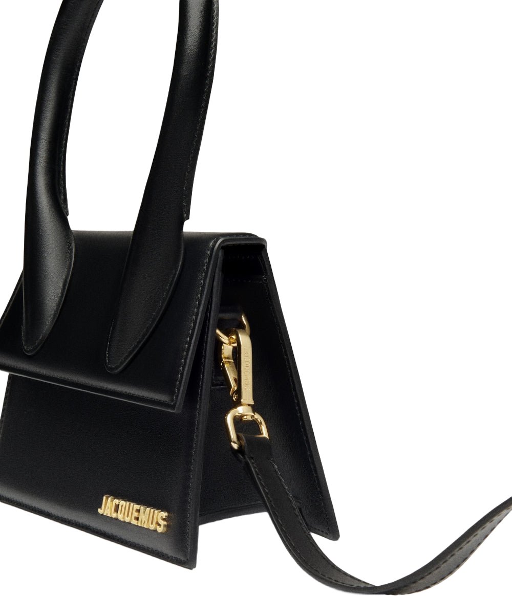 Jacquemus Black leather Le Chiquito moyen bag Zwart