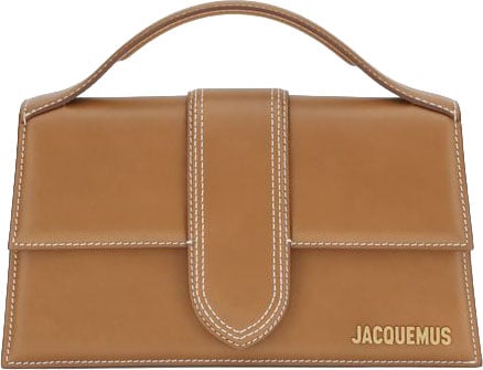 Jacquemus Brown Calf Leather Bos Taurus Handbag Bruin