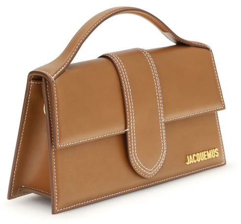Jacquemus Brown Calf Leather Bos Taurus Handbag Bruin