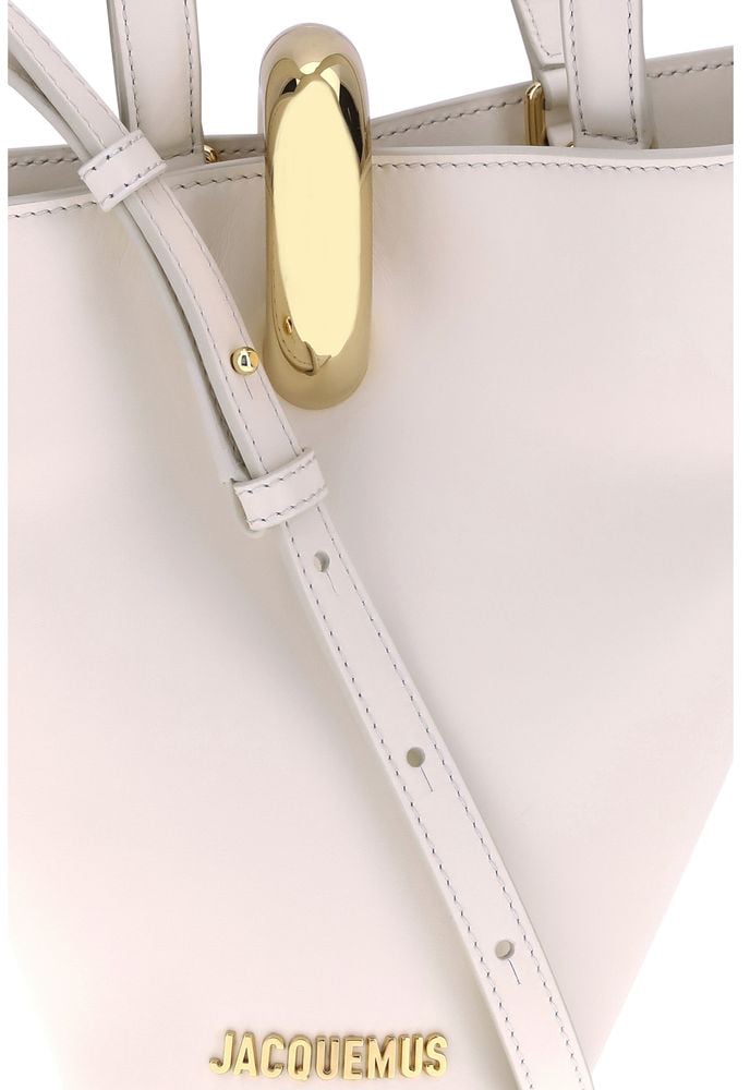 Jacquemus Jacquemus Beige Calf Leather Bos Taurus Shoulder Bag Beige