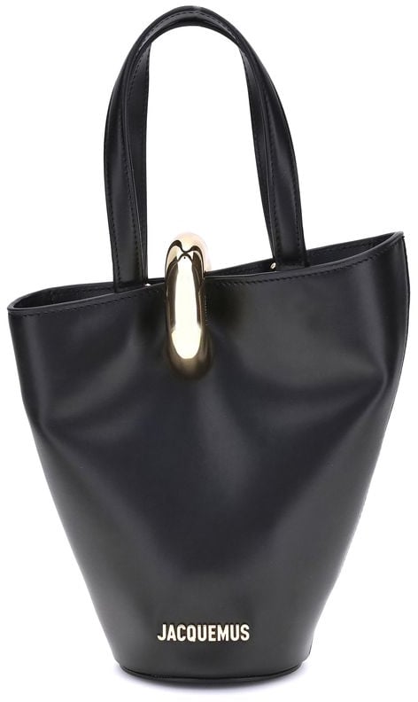 Jacquemus Jacquemus Black Calf Leather Bos Taurus Shoulder Bag Zwart