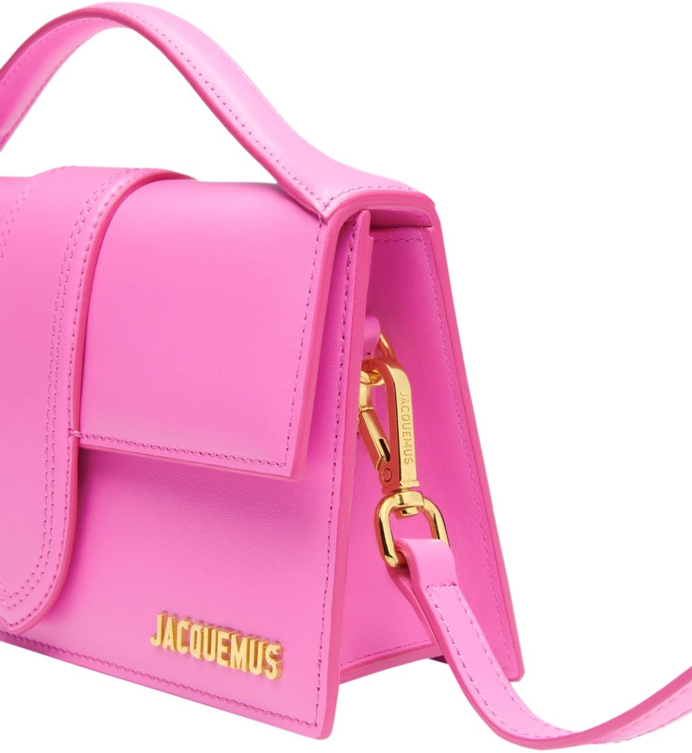 Jacquemus Jacquemus Neon Pink Leather Le Grand Bambino Handbag Roze