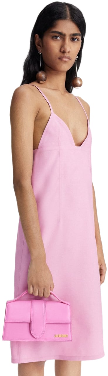 Jacquemus Jacquemus Neon Pink Leather Le Grand Bambino Handbag Roze