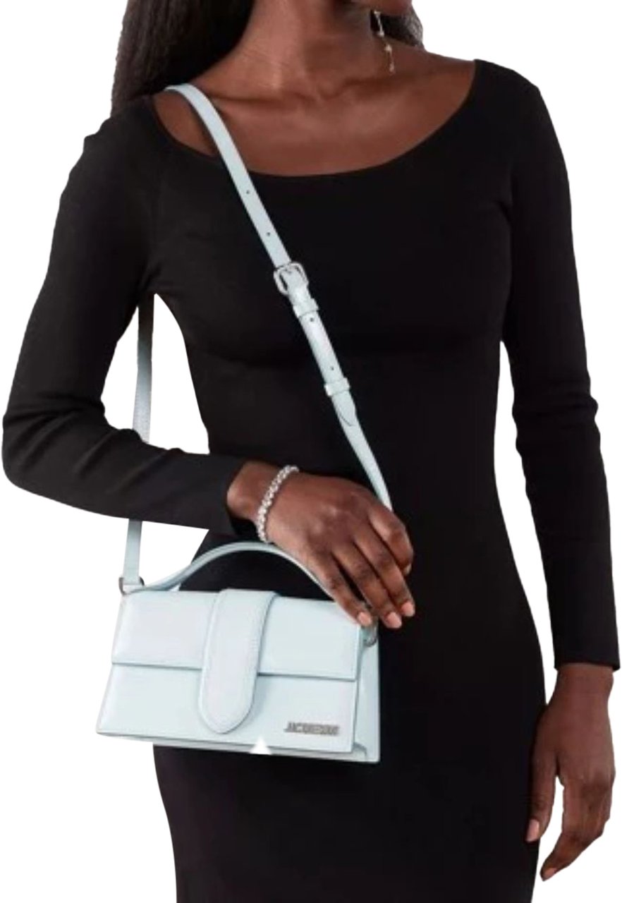Jacquemus Jacquemus Pale blue Leather Le Grand Bambino Handbag Blauw