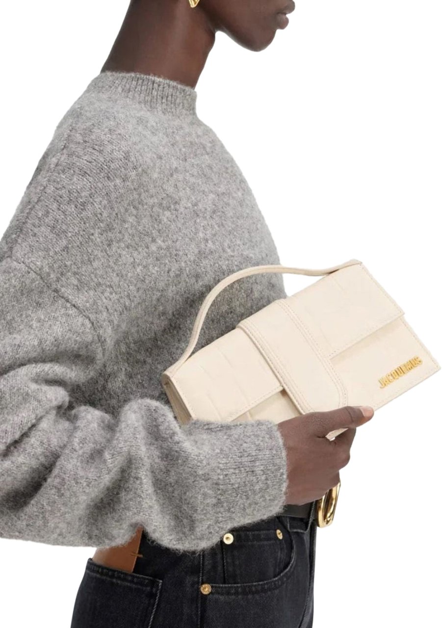 Jacquemus Jacquemus Ivory Cocco Le Grand Bambino Handbag Wit