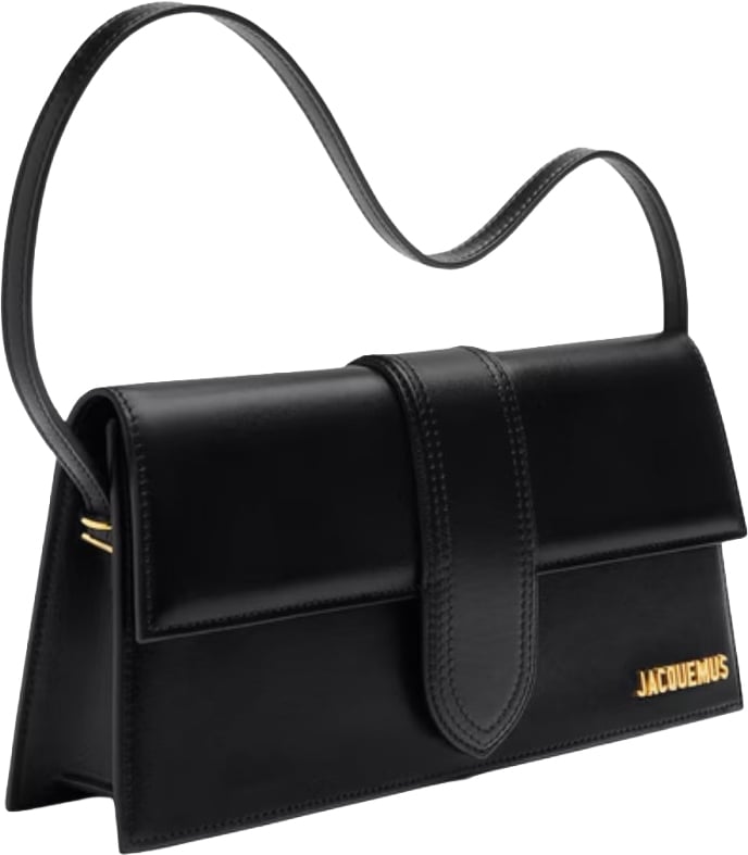 Jacquemus Black leather Le Bambino Long bag Zwart