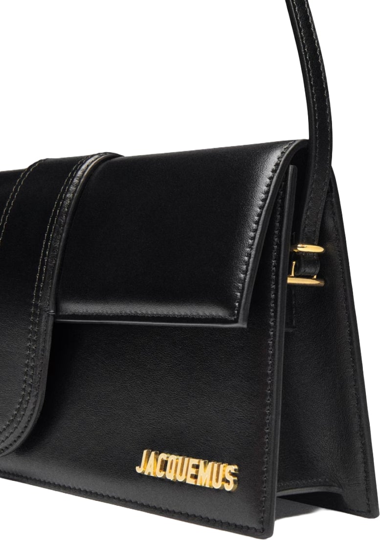 Jacquemus Black leather Le Bambino Long bag Zwart
