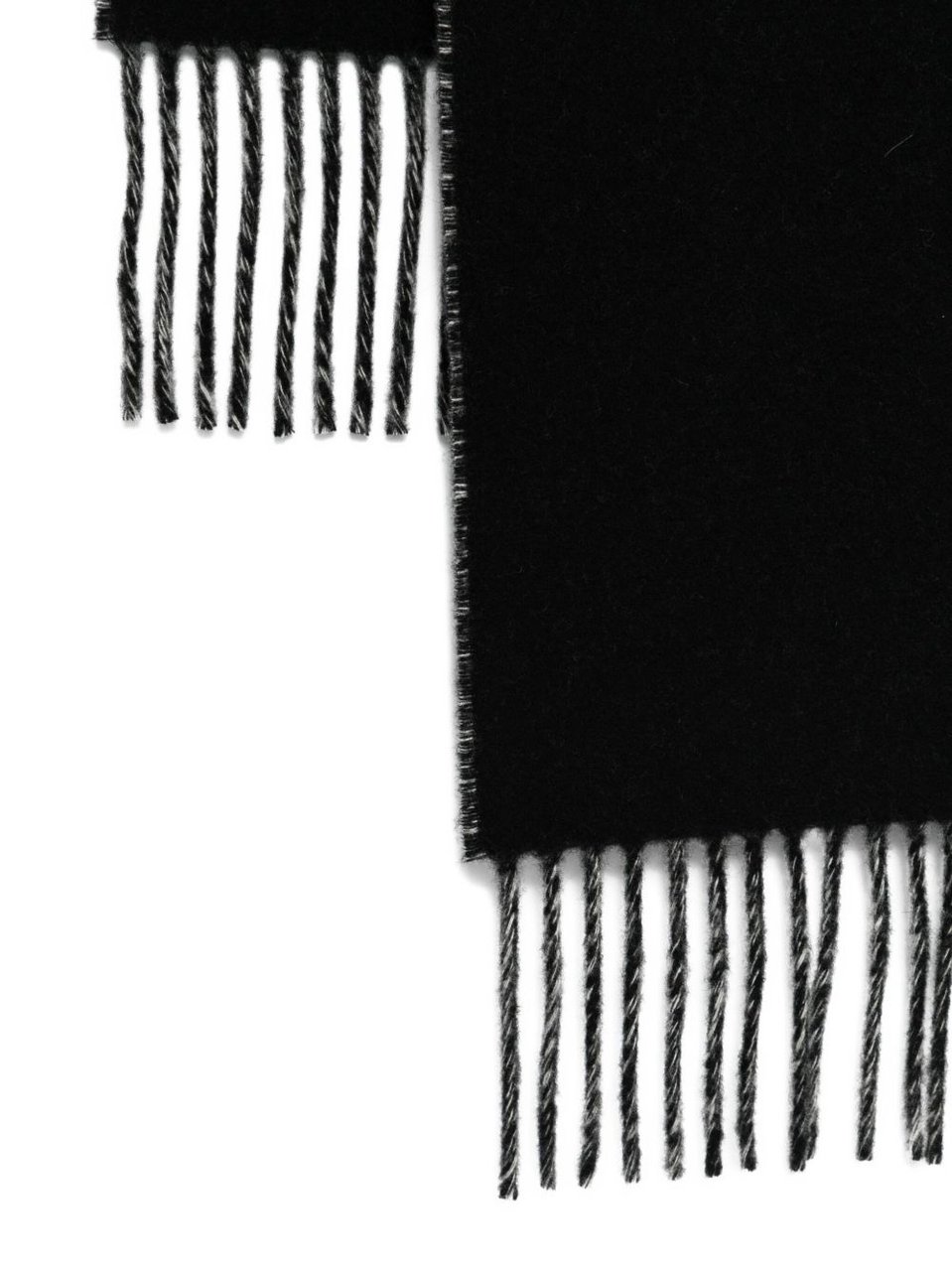 Jacquemus Fringe-Detail Black Scarf with Brushed Finish Zwart