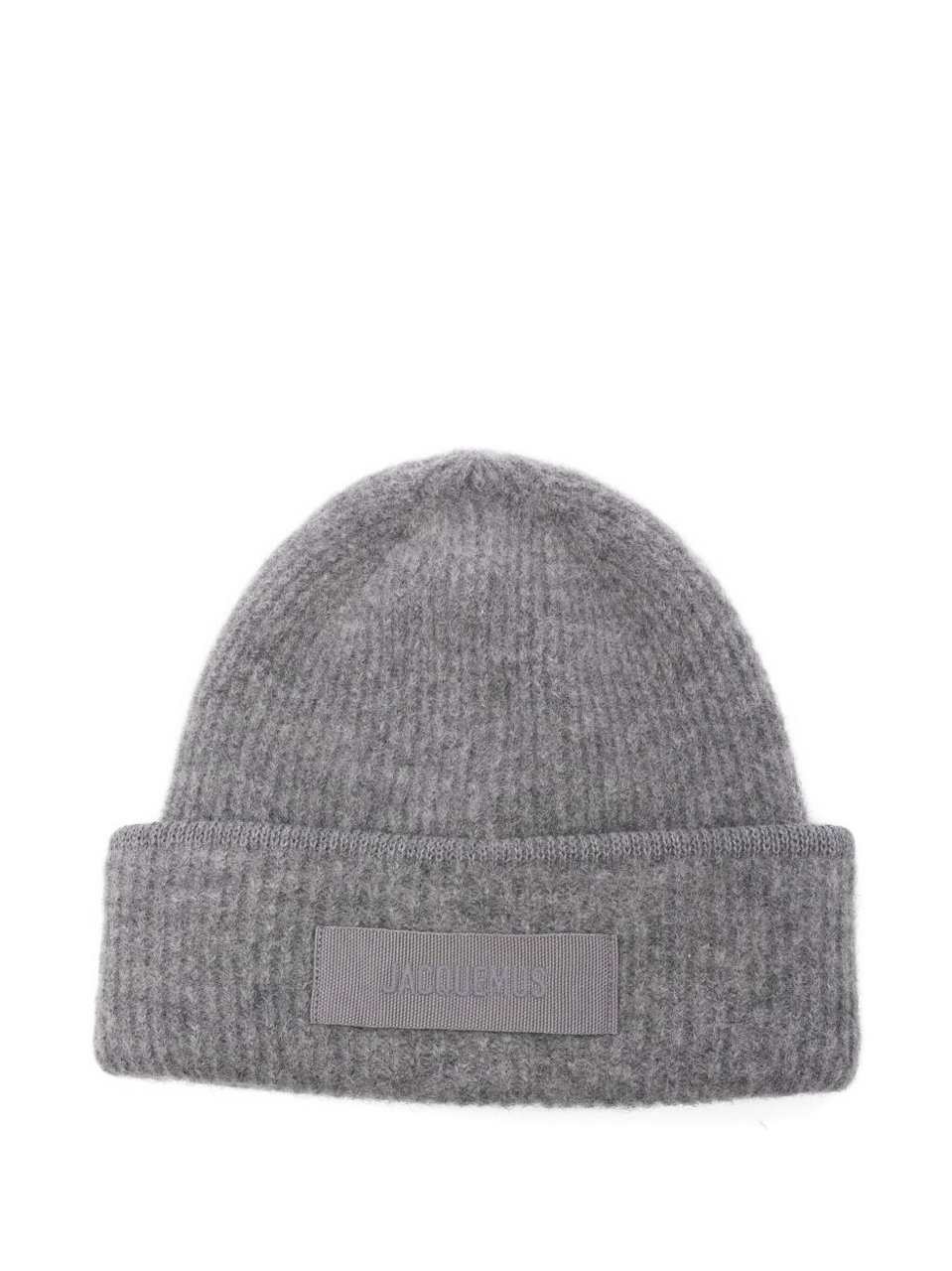 Jacquemus Light Grey Knitted Beanie Grijs