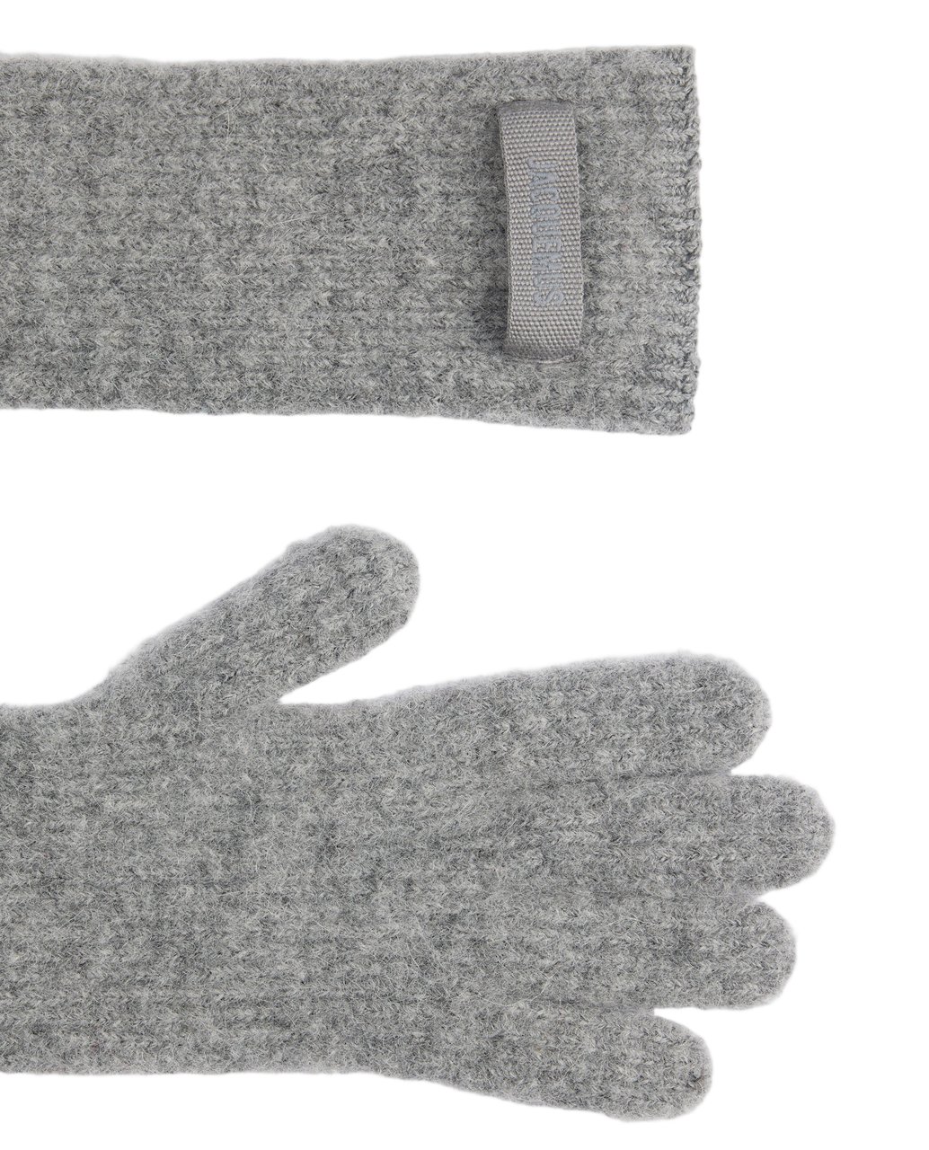 Jacquemus Textured Grey Wool Gloves with Grosgrain Detail Grijs