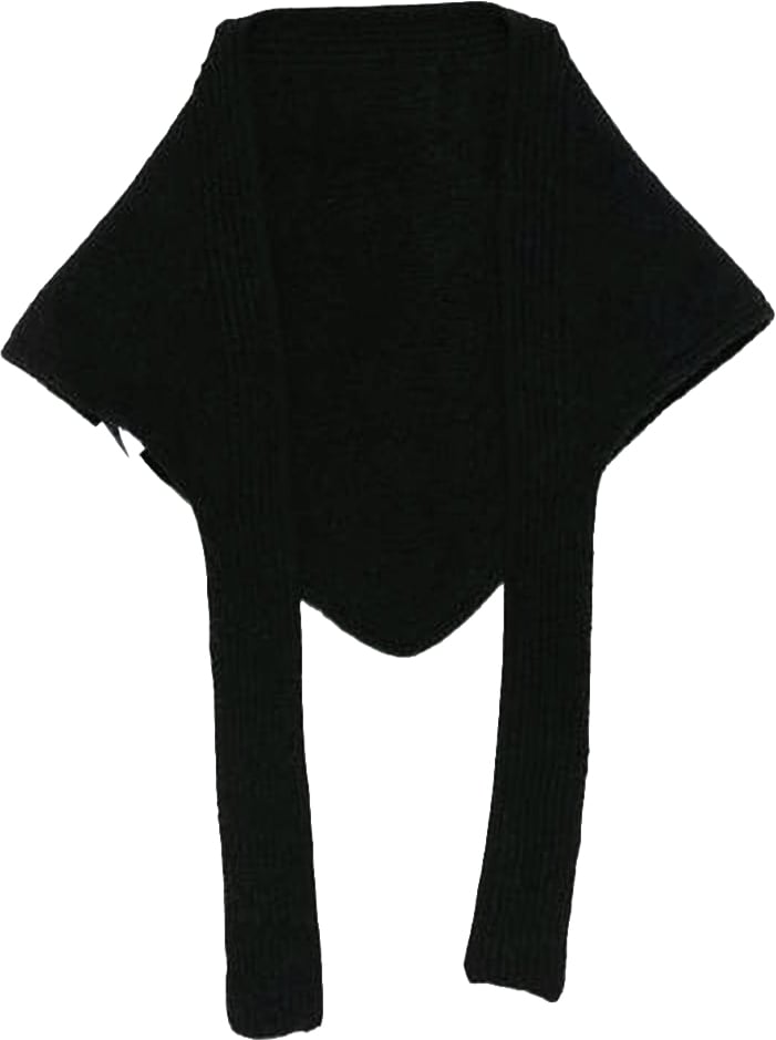Jacquemus Grosgrain Logo Ribbed Shawl Zwart