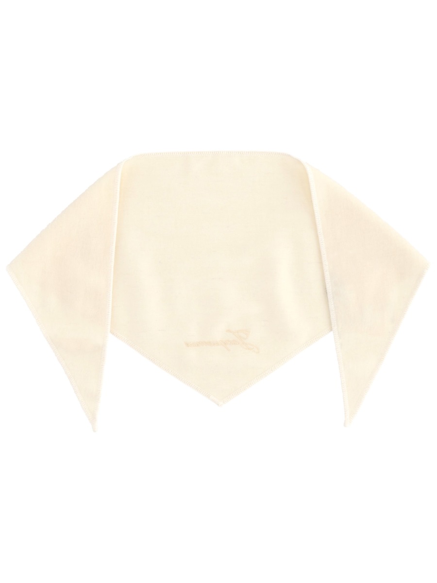 Jacquemus Cashmere Lightweight Embroidered Bandana Neutraal