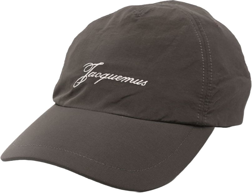 Jacquemus Dark Brown Logo Embroidered Hat Bruin