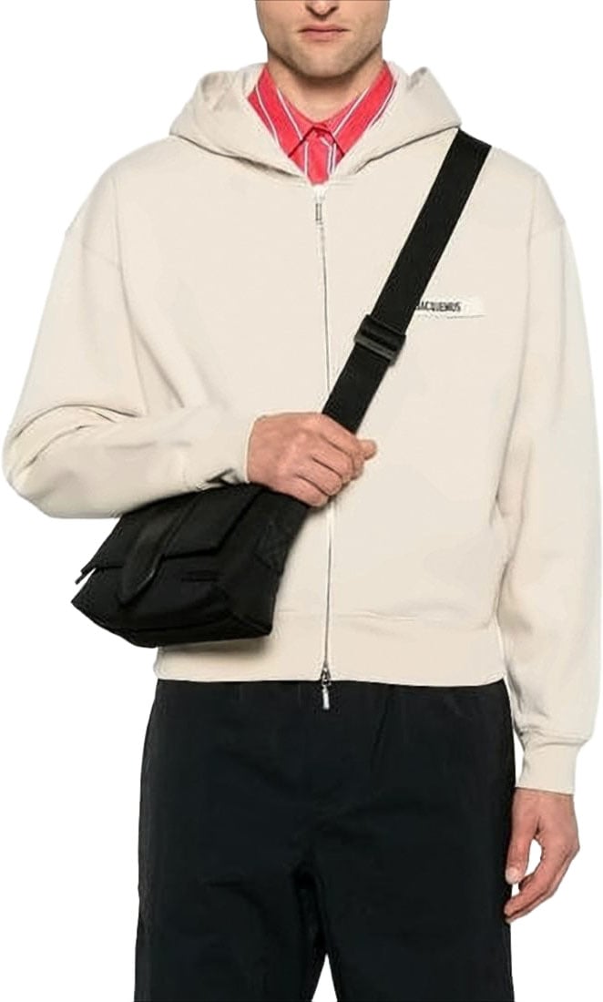 Jacquemus Neutrals Le Bambino Rectangular Flap Shoulder Bag Zwart