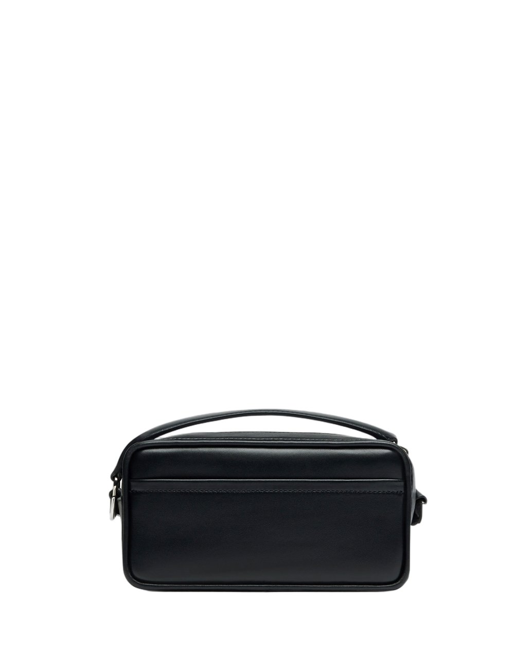 Jacquemus Rectangular Smooth Leather Pochette with Silver Hardware Zwart