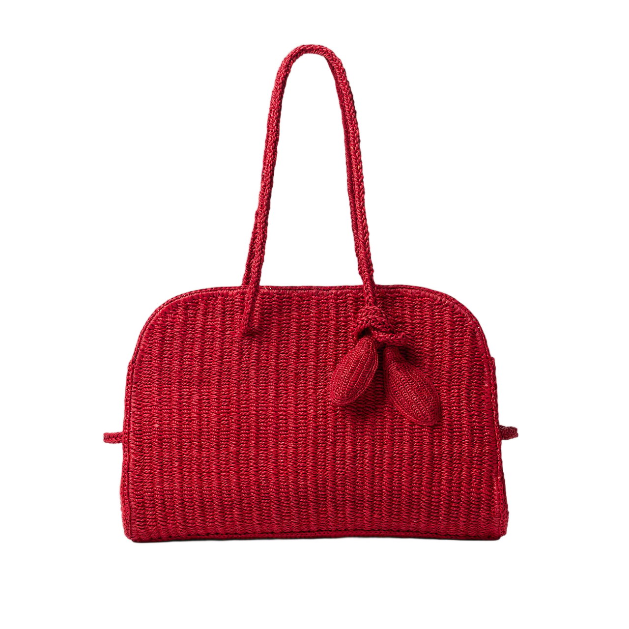 Jacquemus Raffia Tourism Bag Rood