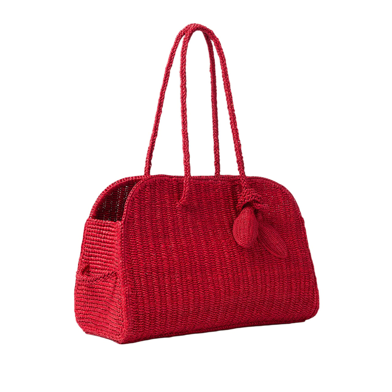 Jacquemus Raffia Tourism Bag Rood