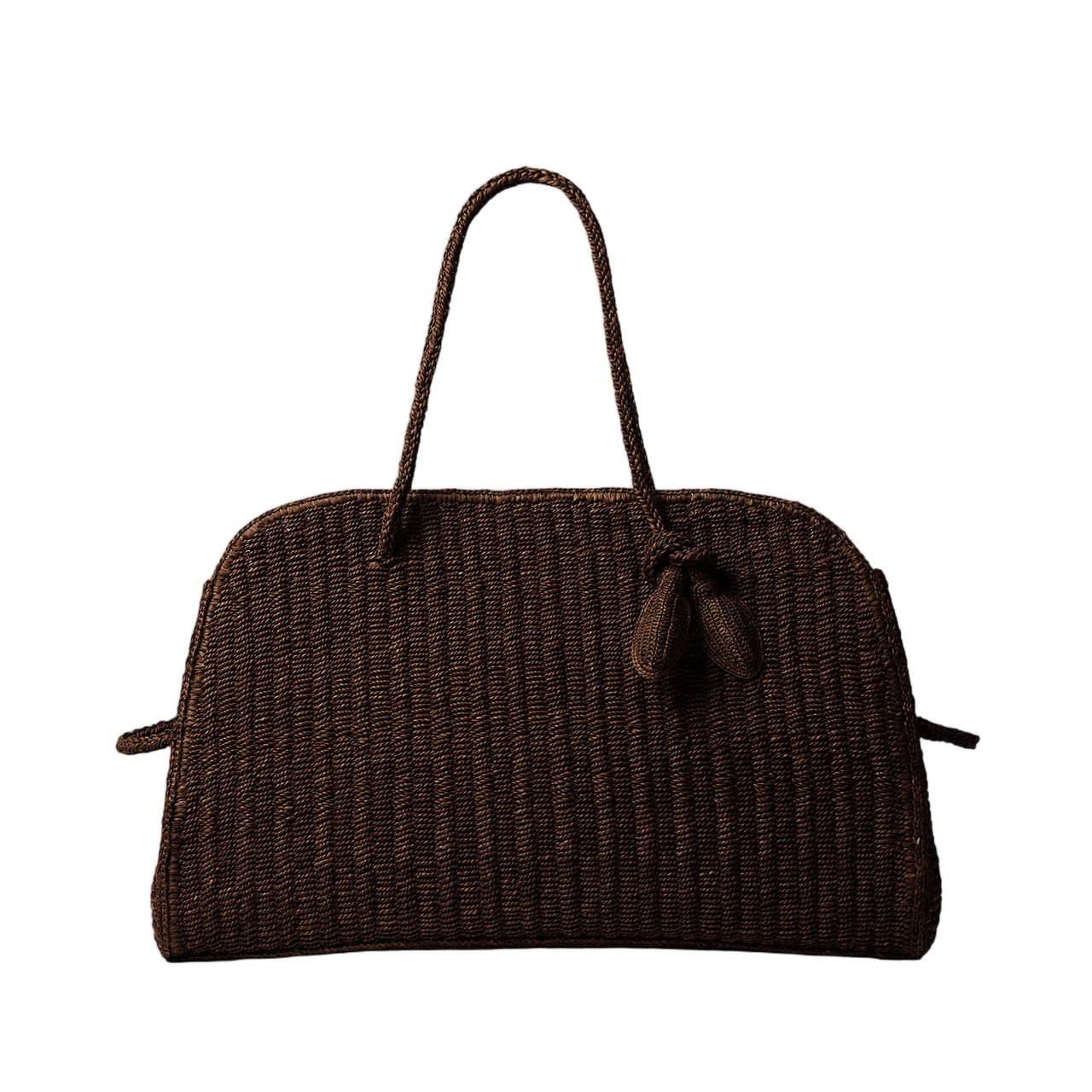 Jacquemus Raffia-Textured Le Grand Turismo Bag With Top Zip Closure Bruin