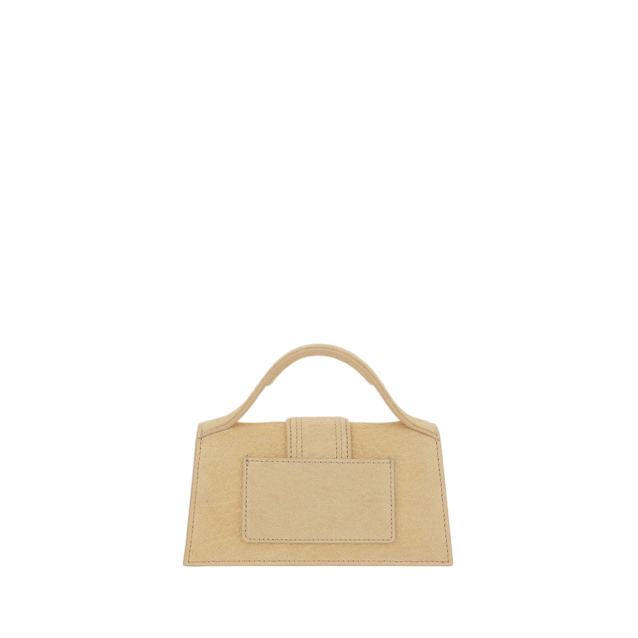 Jacquemus Compact Rectangular Suede Bag With Adjustable Strap And Gold Hardware Neutraal