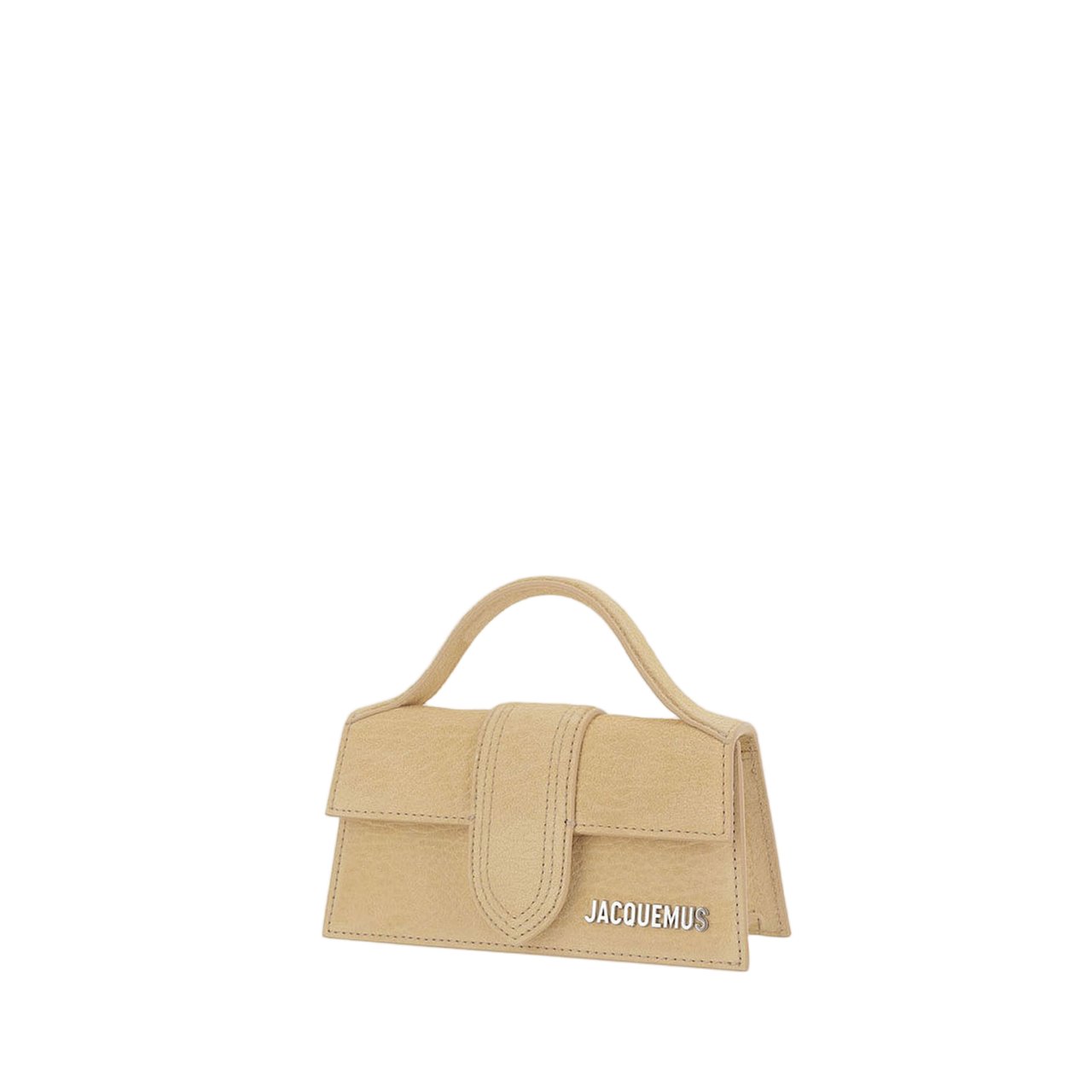 Jacquemus Compact Rectangular Suede Bag With Adjustable Strap And Gold Hardware Neutraal