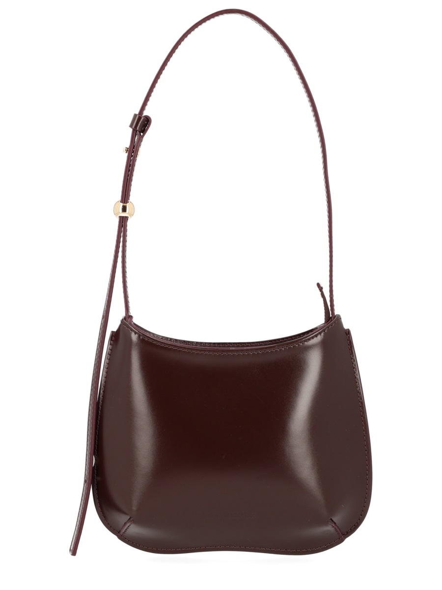 Jacquemus Brown Bisou Calf Leather Shoulder Bag Zwart