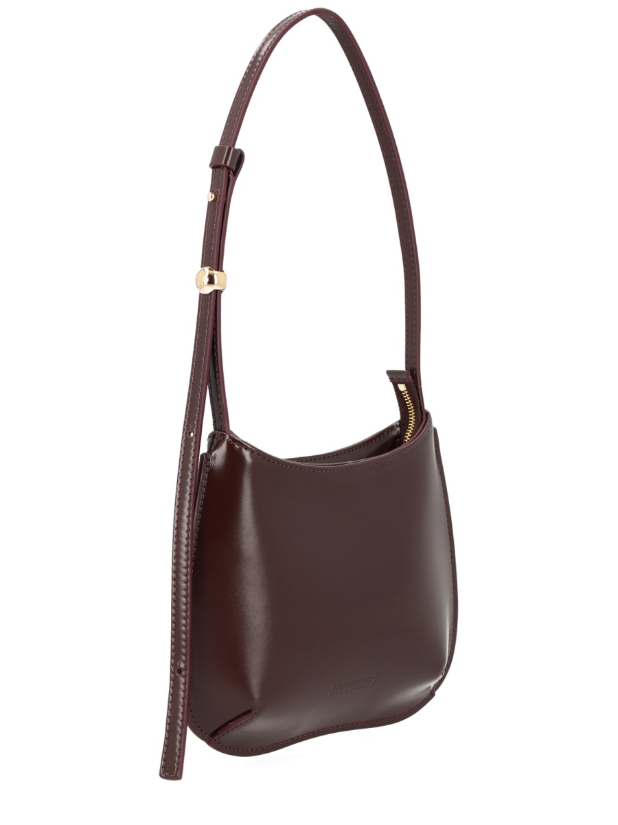 Jacquemus Brown Bisou Calf Leather Shoulder Bag Zwart