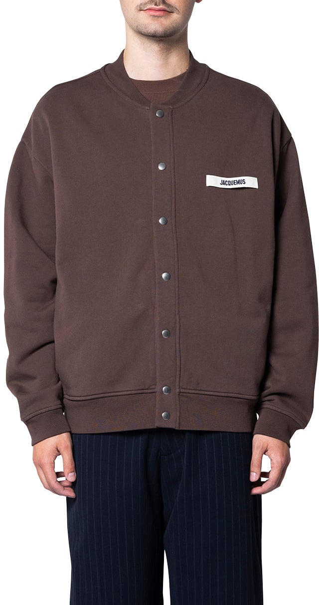 Jacquemus LE CARDIGAN GROS GRAIN DARK BROWN Bruin
