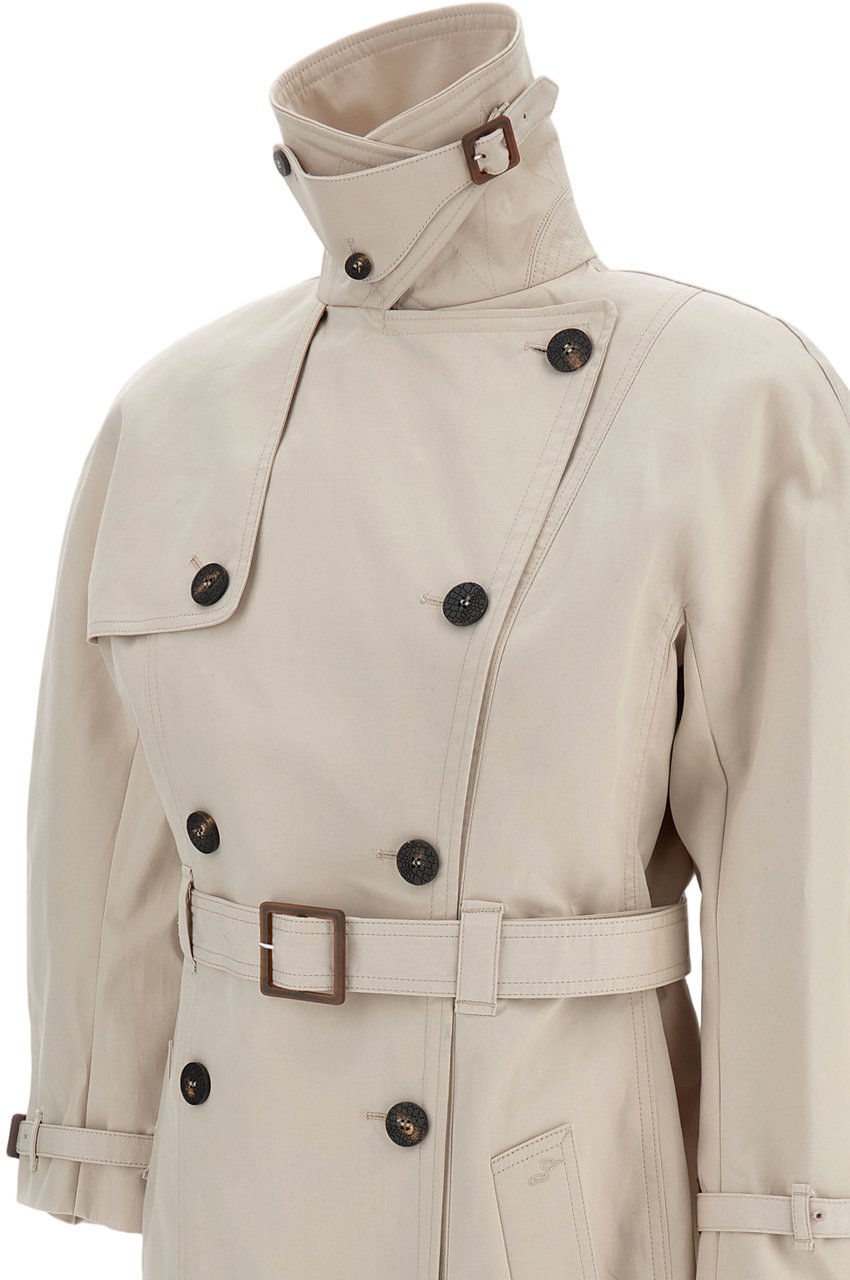 Jacquemus Double-Breasted Water-Repellent Gabardine Trench Coat Neutraal