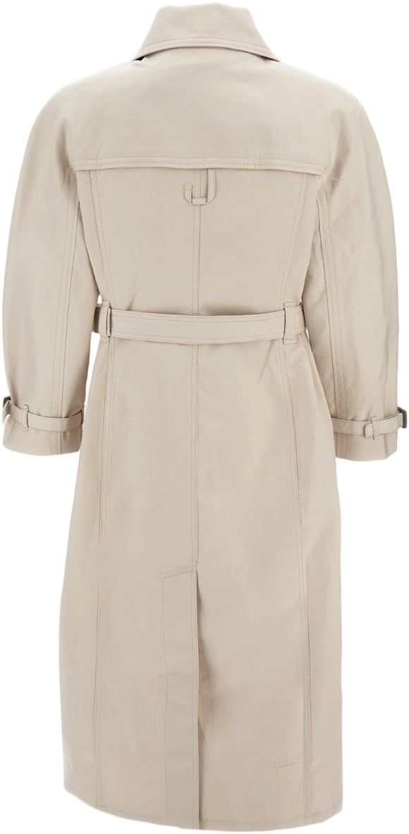 Jacquemus Double-Breasted Water-Repellent Gabardine Trench Coat Neutraal