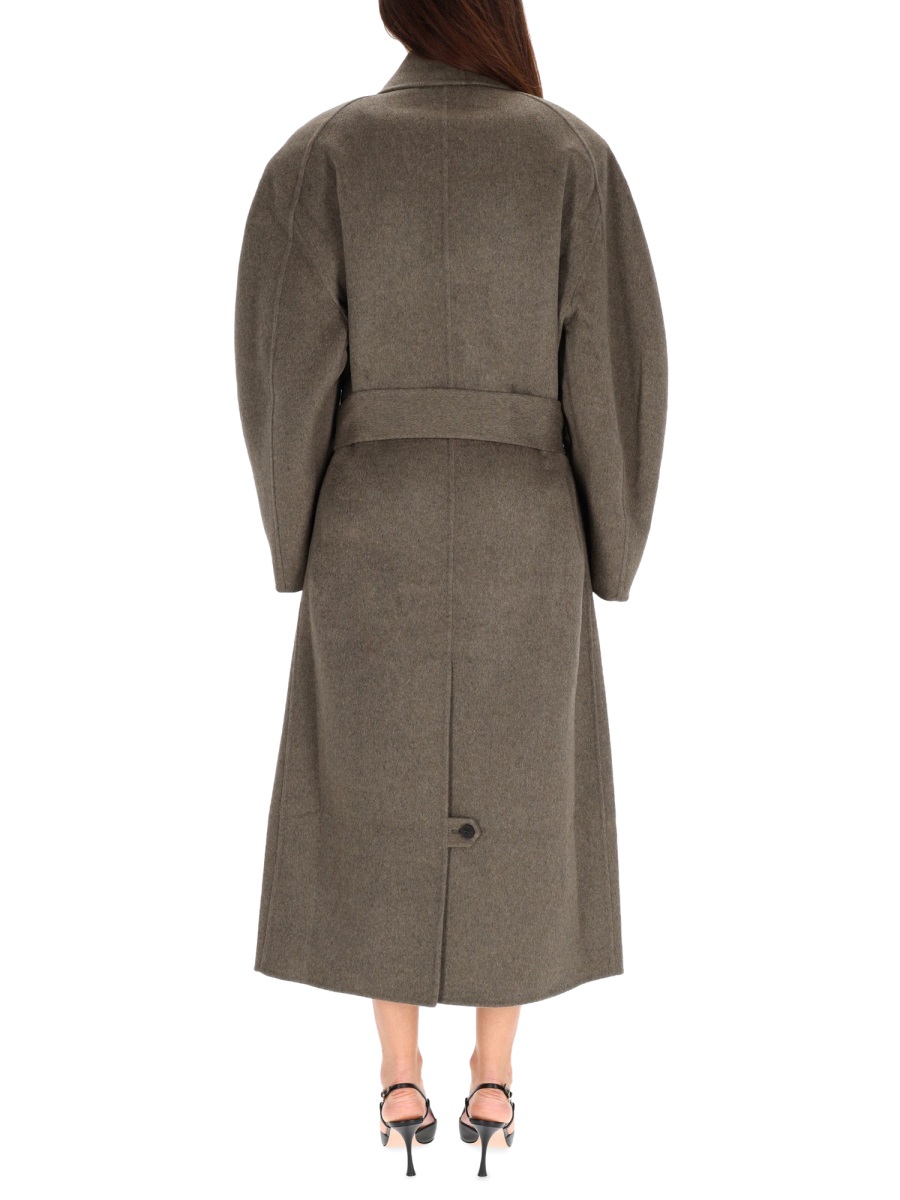 Jacquemus Grey Virgin Wool Trench Coat Grijs
