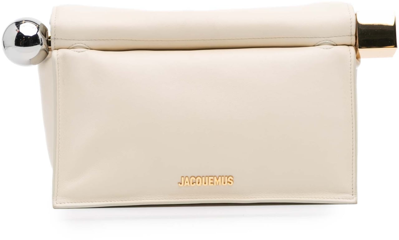 Jacquemus Smooth Calfskin La Pochette Rond Carre Wit