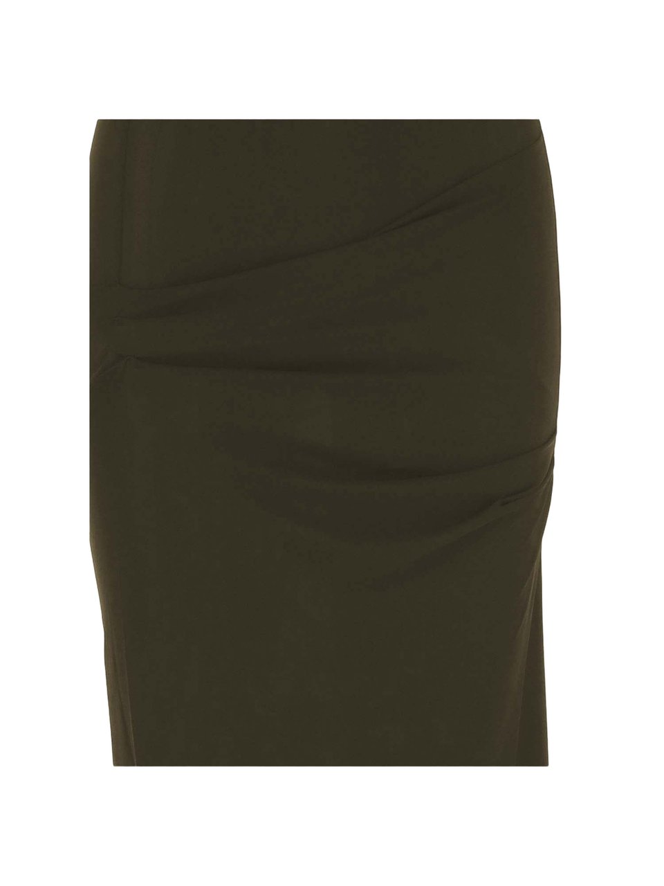 Jacquemus Dark Khaki Cotton Silk Asymmetrical Dress Zwart