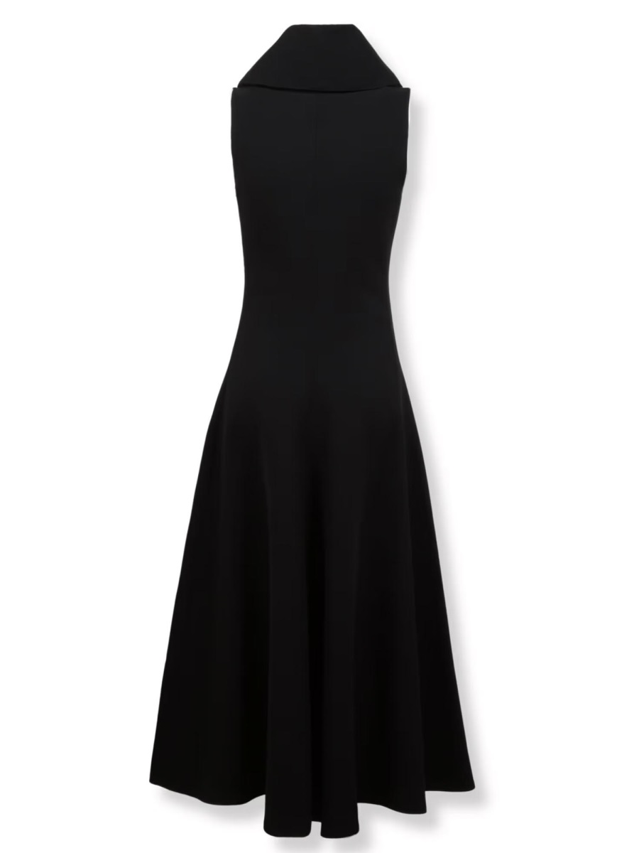 Jacquemus Triangle Cowl Neck Midi Dress Zwart
